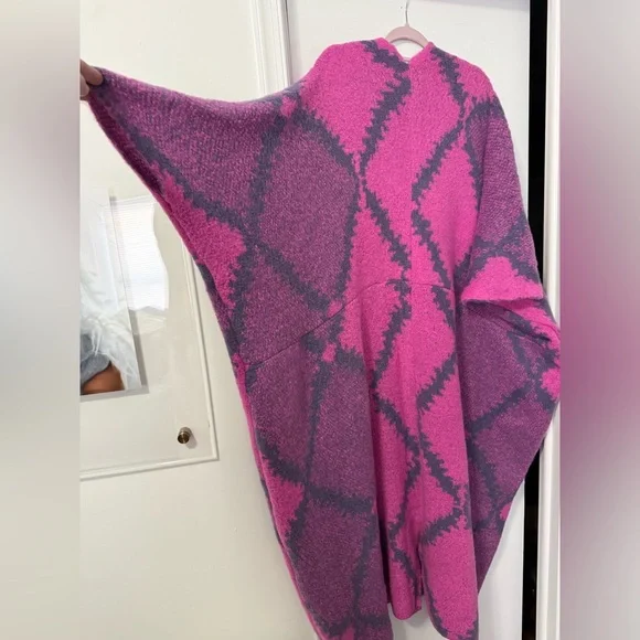 New full length cardigan sweater plus size pink/gray Torrid Lane Bryant Eloquii - Picture 4 of 5